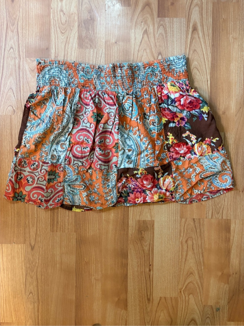 Fire Los Angeles Cotton Paisley Floral Mini Skirt 16Medium